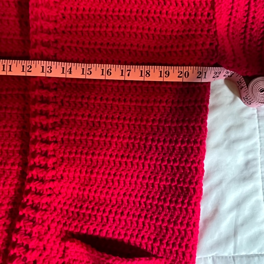 Handmade Crochet Rouge Oversized Cardigan - Picture 3 of 8